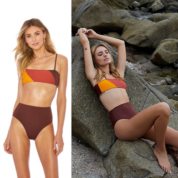 Free People Other - Free People x ElleJay Retro Color Block Bikini